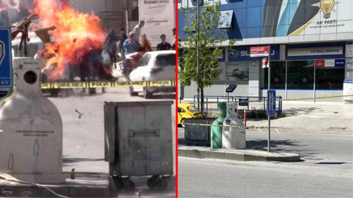 AK Parti Ataşehir İlçe Başkanlığı binası önünde panik! Şüpheli çanta bomba imha uzmanları tarafından patlatıldı