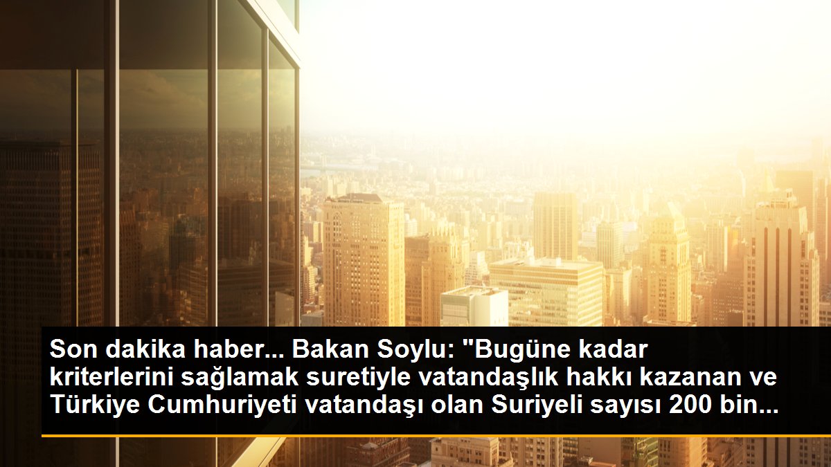 Son dakika... Bakan Soylu\'dan, Türk vatandaşlığının kazanılması süreçlerine ilişkin açıklama Açıklaması