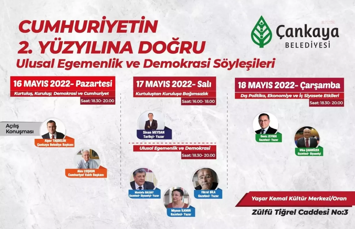 Çankaya Belediyesi, 19 Mayıs\'ı Söyleşiler ve Konserle Kutluyor