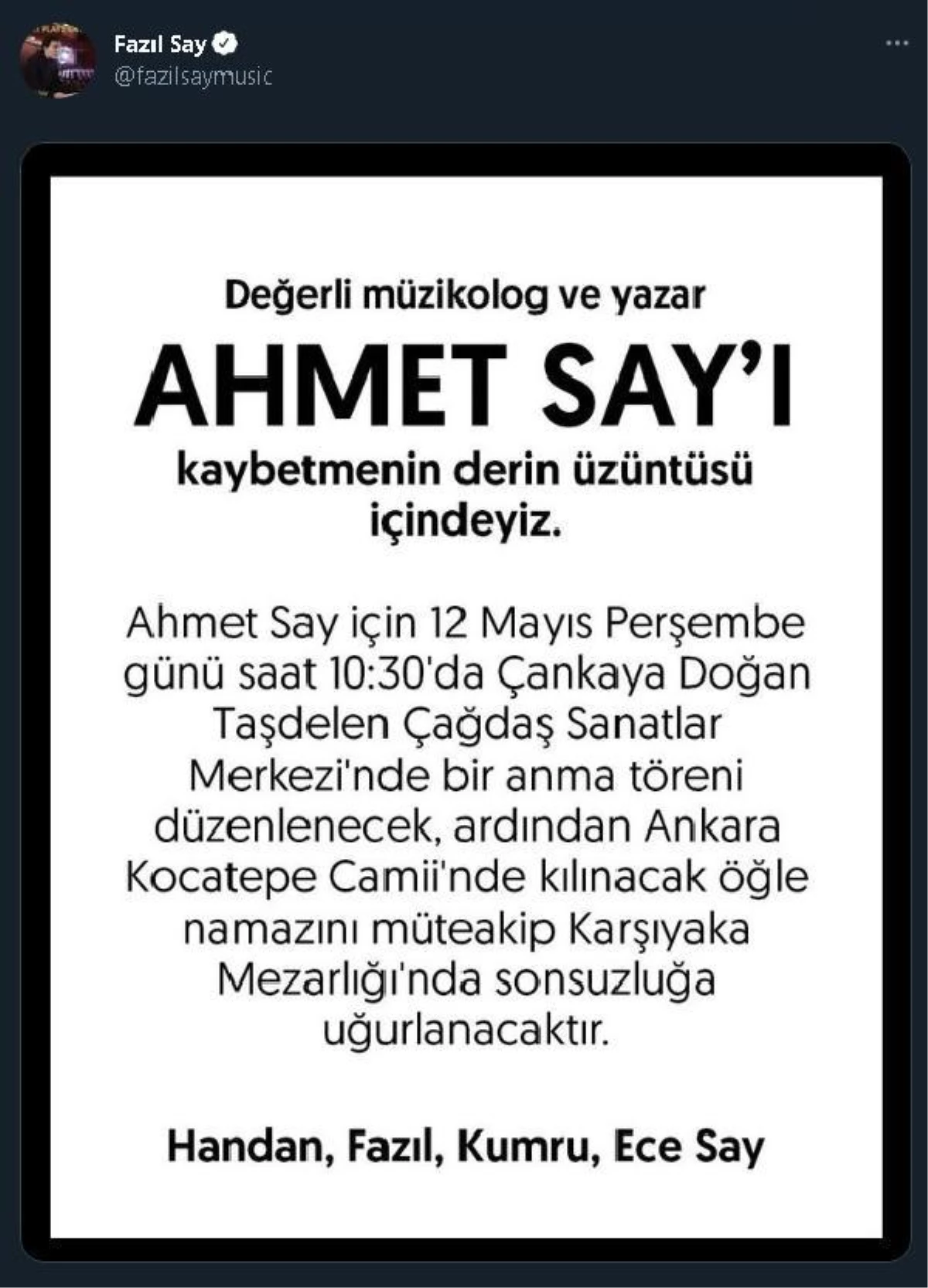 Sanatçı Ahmet Say Vefat etti (2)