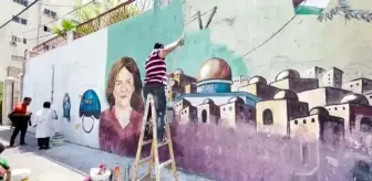 Al Jazeera muhabiri Ebu Akile'nin resmi duvara çizildi