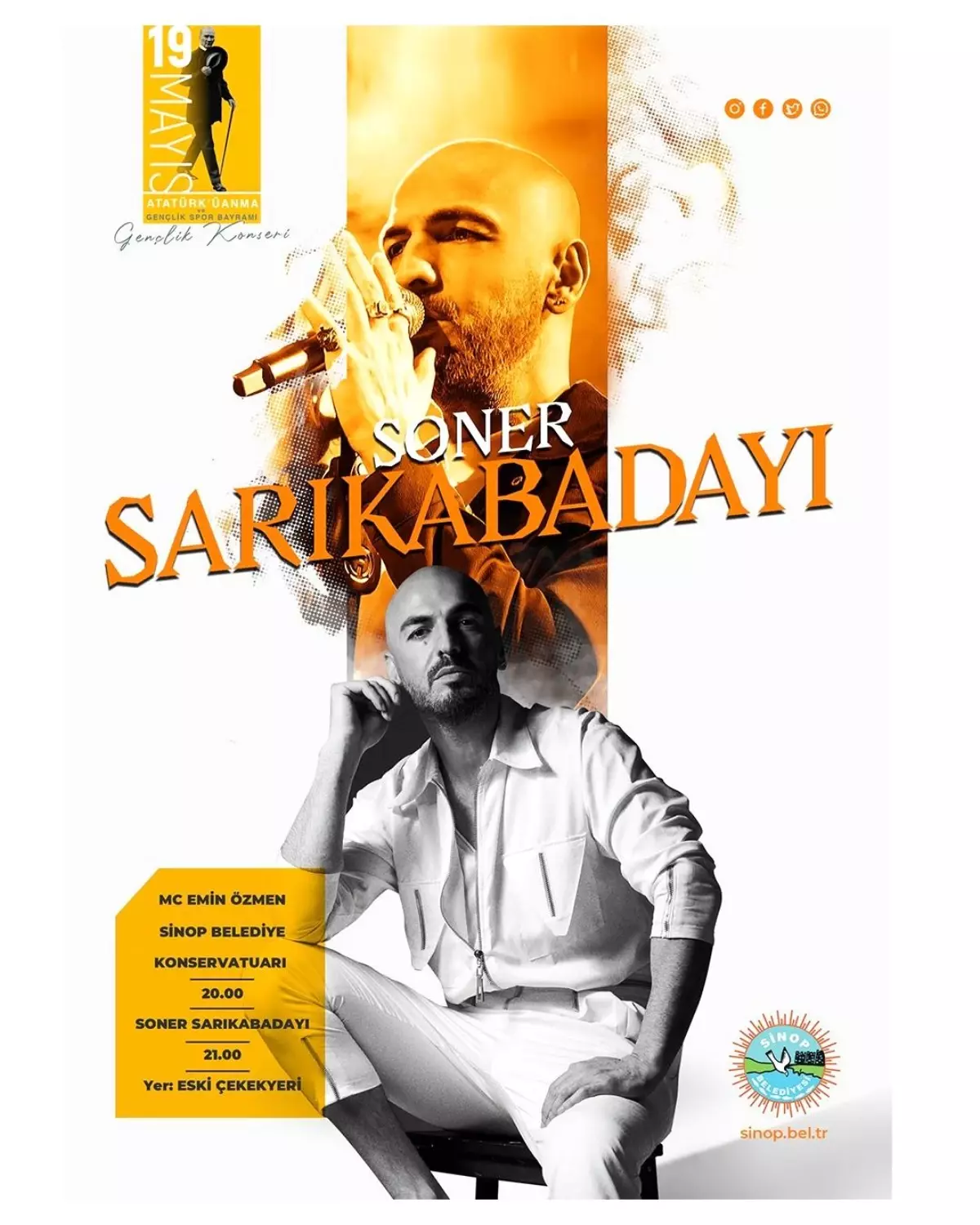 19 Mayıs\'ta Soner Sarıkabadayı Sinop\'ta konser verecek