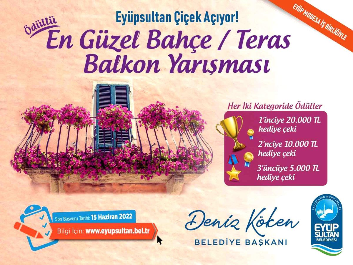 Eyüpsultan'da en güzel balkon yarışması başladı