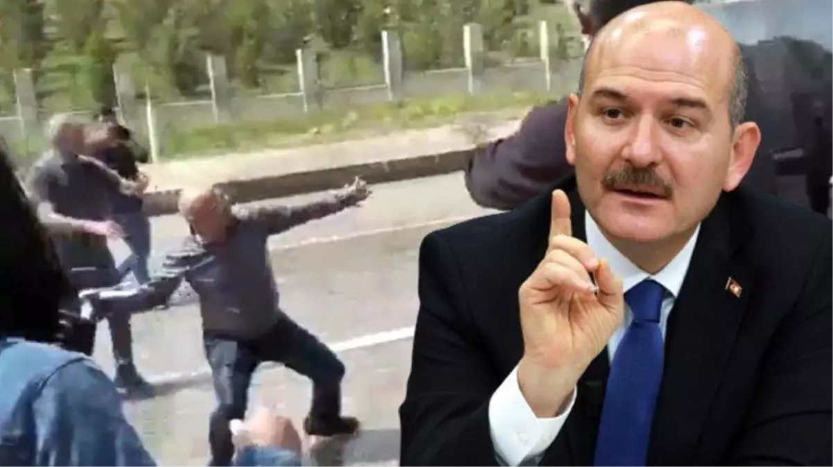 HDP\'li milletvekili Alican Önlü\'nün polise taş attığı görüntüleri paylaşan Süleyman Soylu: Bu kirli provakasyon Kılıçdaroğlu\'nun hamiliğindedir