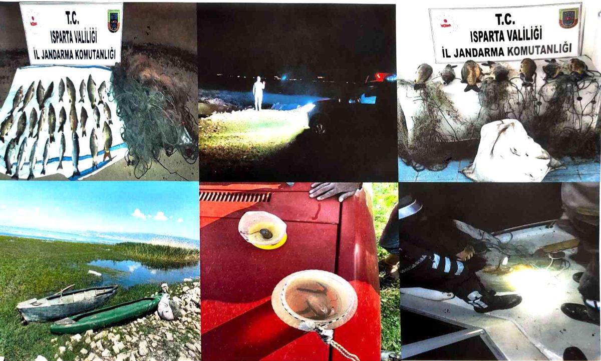 Eğirdir Gölü\'nde kaçak avlanan 6 şahsa 35 bin 86 lira ceza