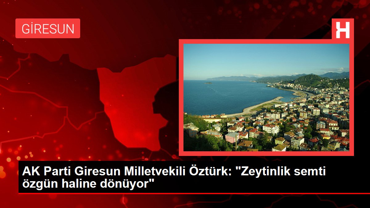 AK Parti Giresun Milletvekili Öztürk: 'Zeytinlik semti özgün haline dönüyor'