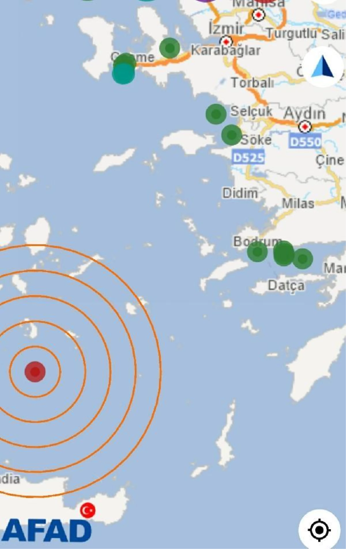 Ege Denizi\'nde 4 büyüklüğünde deprem
