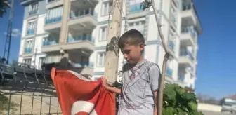 Küçük Emiralp'in bayrak sevgisi