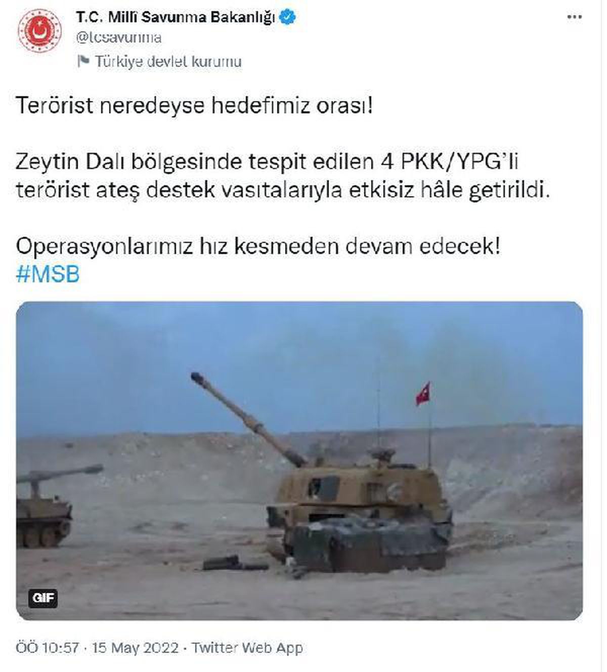 MSB: 4 terörist etkisiz hale getirildi