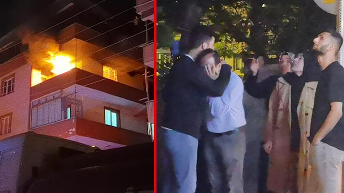 Yanan evini görünce gözyaşı döktü