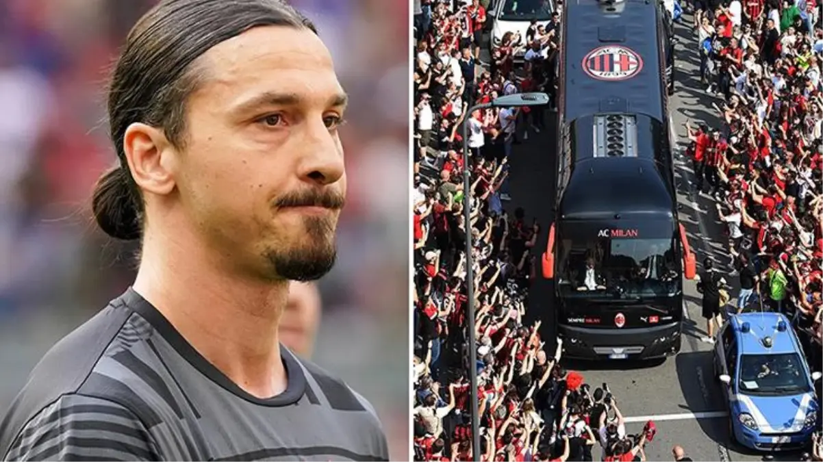 İtalya\'da şampiyonluğa koşan Milan\'ın yıldızı Ibrahimovic sevincin dozunu kaçırarak otobüsün camını kırdı!