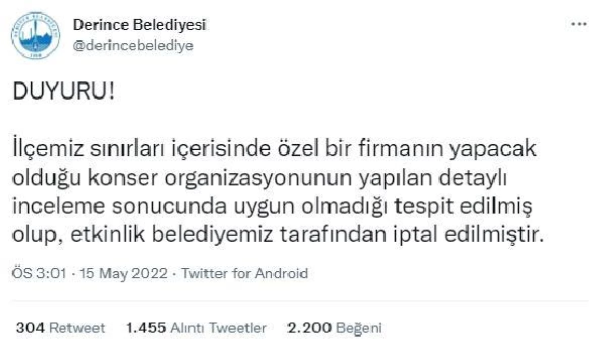 Derince Belediye Başkanı Aygün: Gerekli izinleri almadan bilet satmışlar