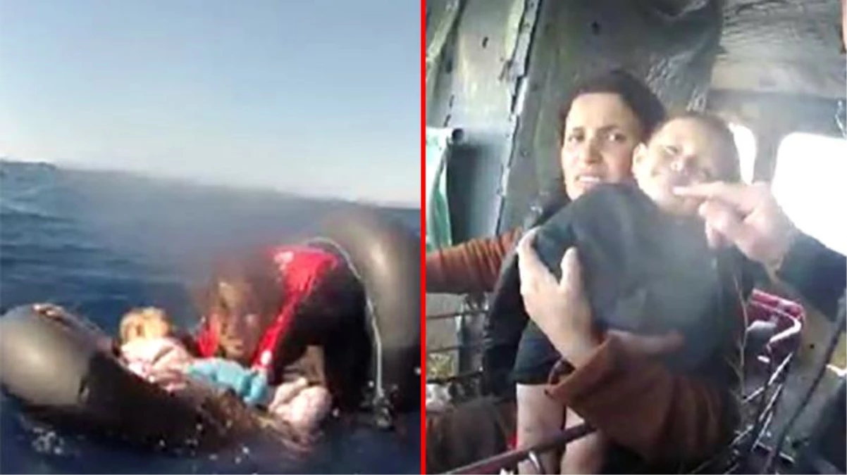 Düzensiz göçmenlerin bulunduğu tekne Sahil Güvenlik tarafından kurtarıldı! İçinde kucağında bebeğiyle bekleyen kadın da vardı