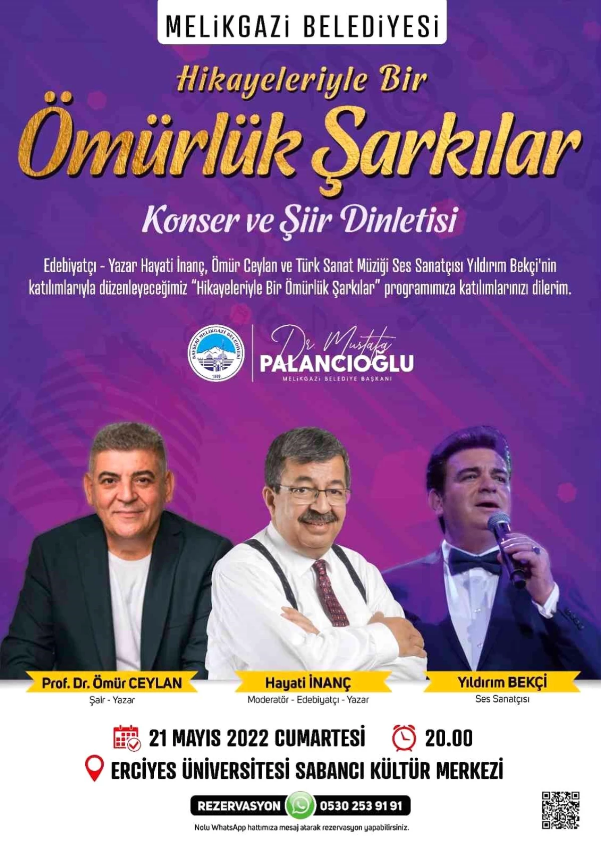 Melikgazi\'den \'Hikayeleriyle bir ömürlük şarkılar\' etkinliği