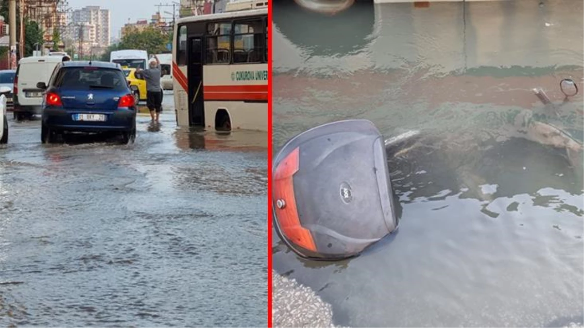 Şebeke borusu patladı! Halk otobüsü su dolu çukura düştü