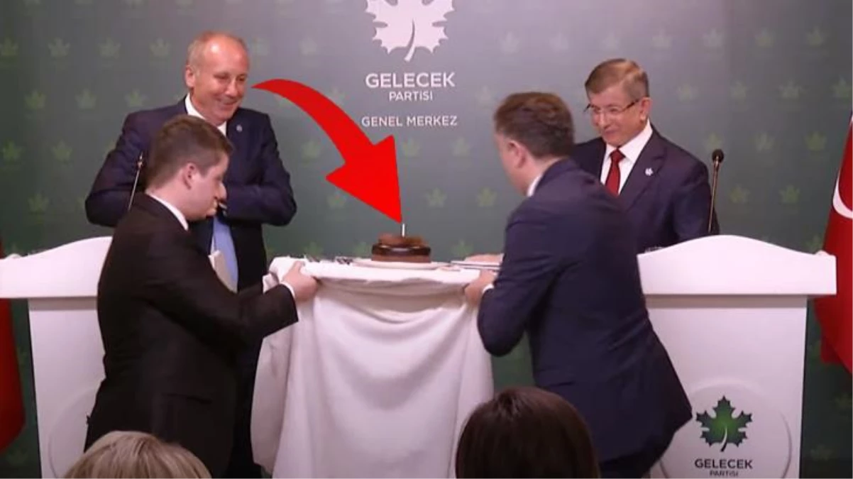 İki parti liderinden ortak basın toplantısı! Davutoğlu ve İnce, pasta kesip kutlama yaptı