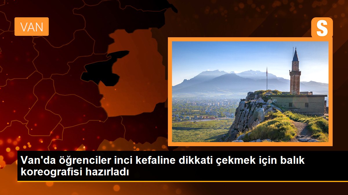 Van\'da öğrenciler inci kefaline dikkati çekmek için balık koreografisi hazırladı