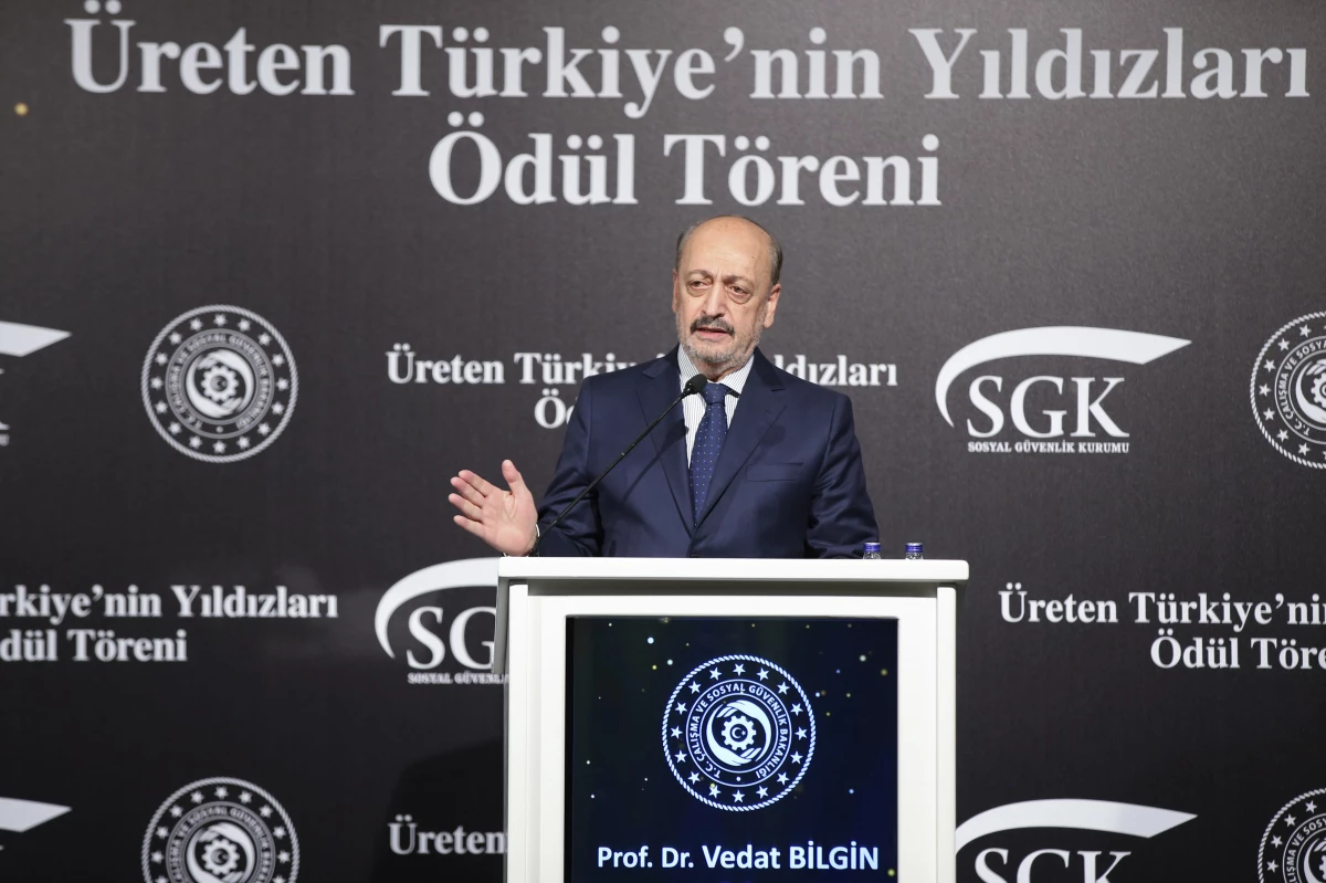 Çalışma ve Sosyal Güvenlik Bakanı Bilgin, "Üreten Türkiye\'nin Yıldızları Ödül Töreni"nde konuştu Açıklaması