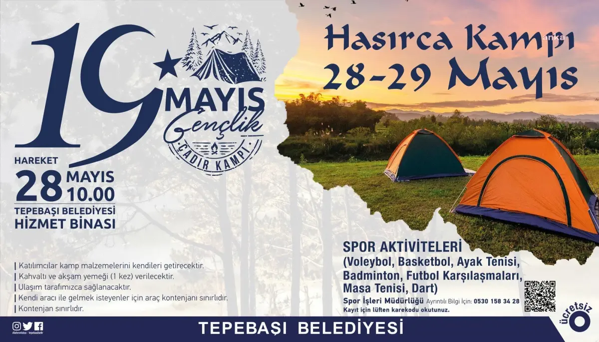 Tepebaşı'nda Gençler Çadır Kampında Buluşacak