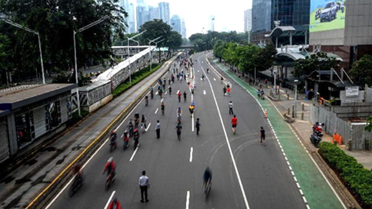 Cakarta'da Arabasız Kent Günü Manzarası