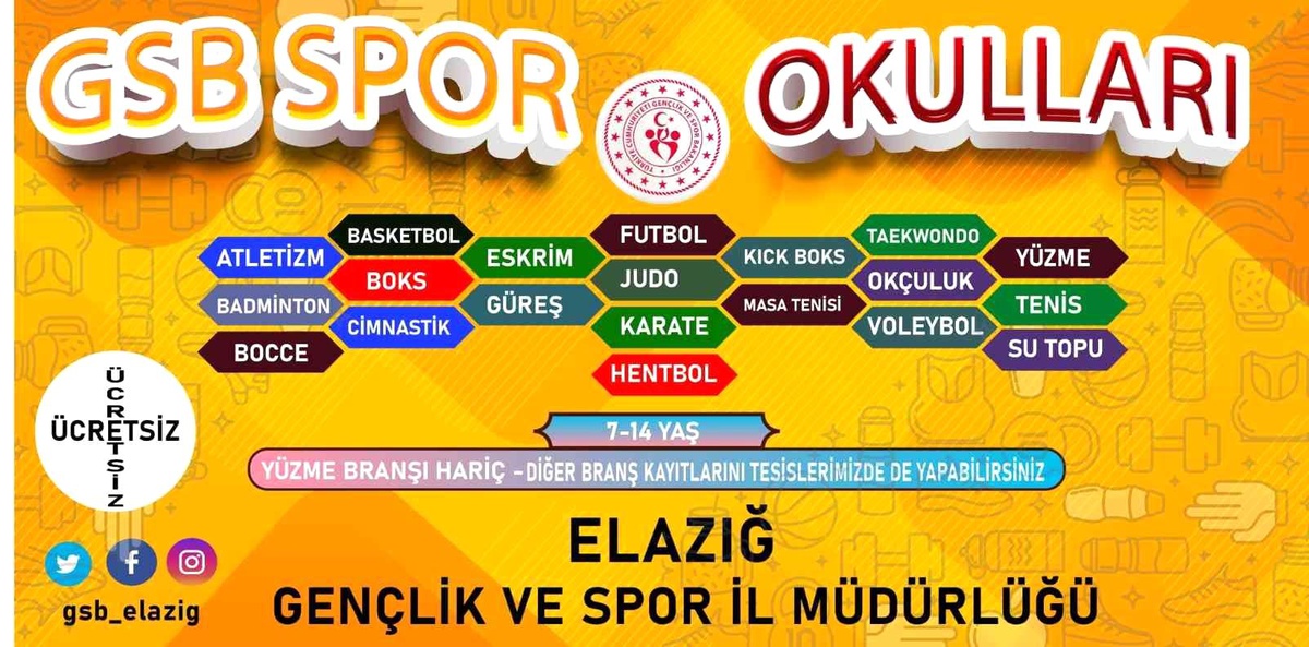 Elazığ\'da GSB Spor Okulları kayıtları başladı