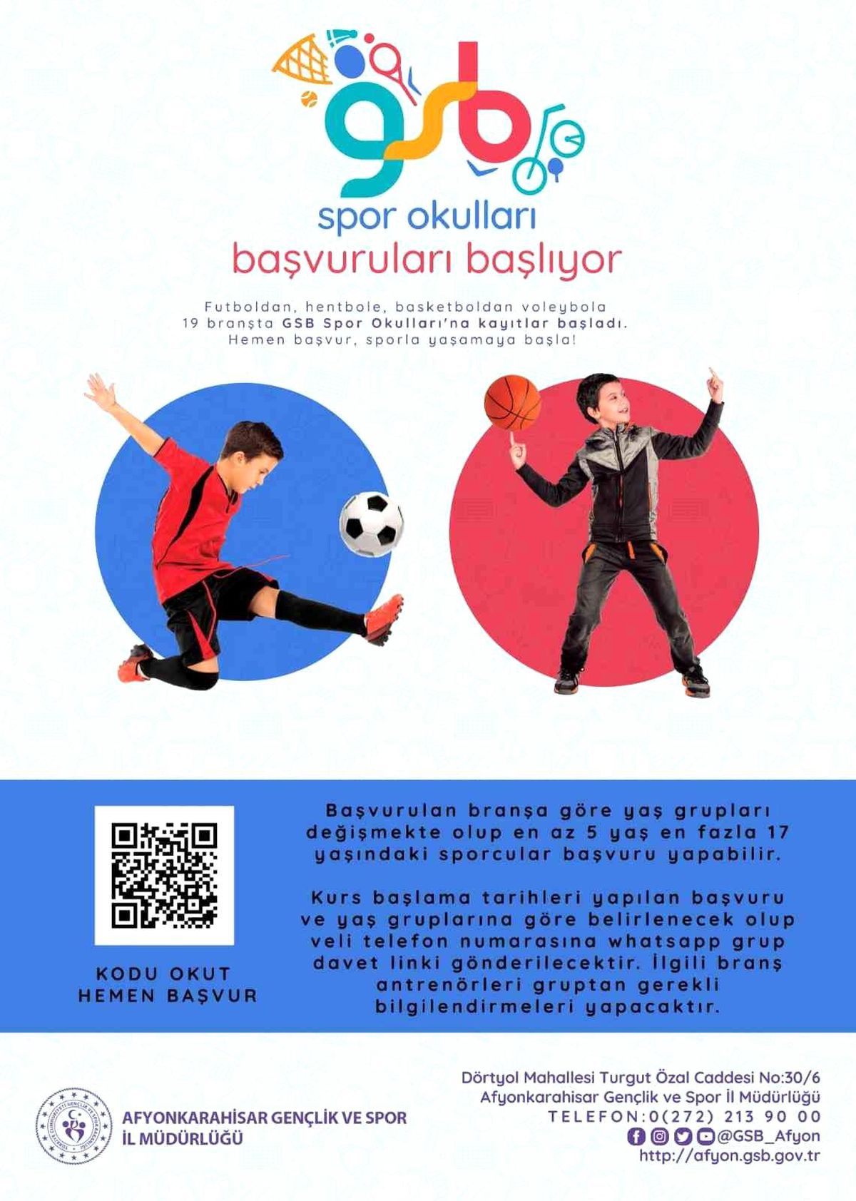 Afyonkarahisar\'da ücretsiz spor eğitimleri başvurusu başladı
