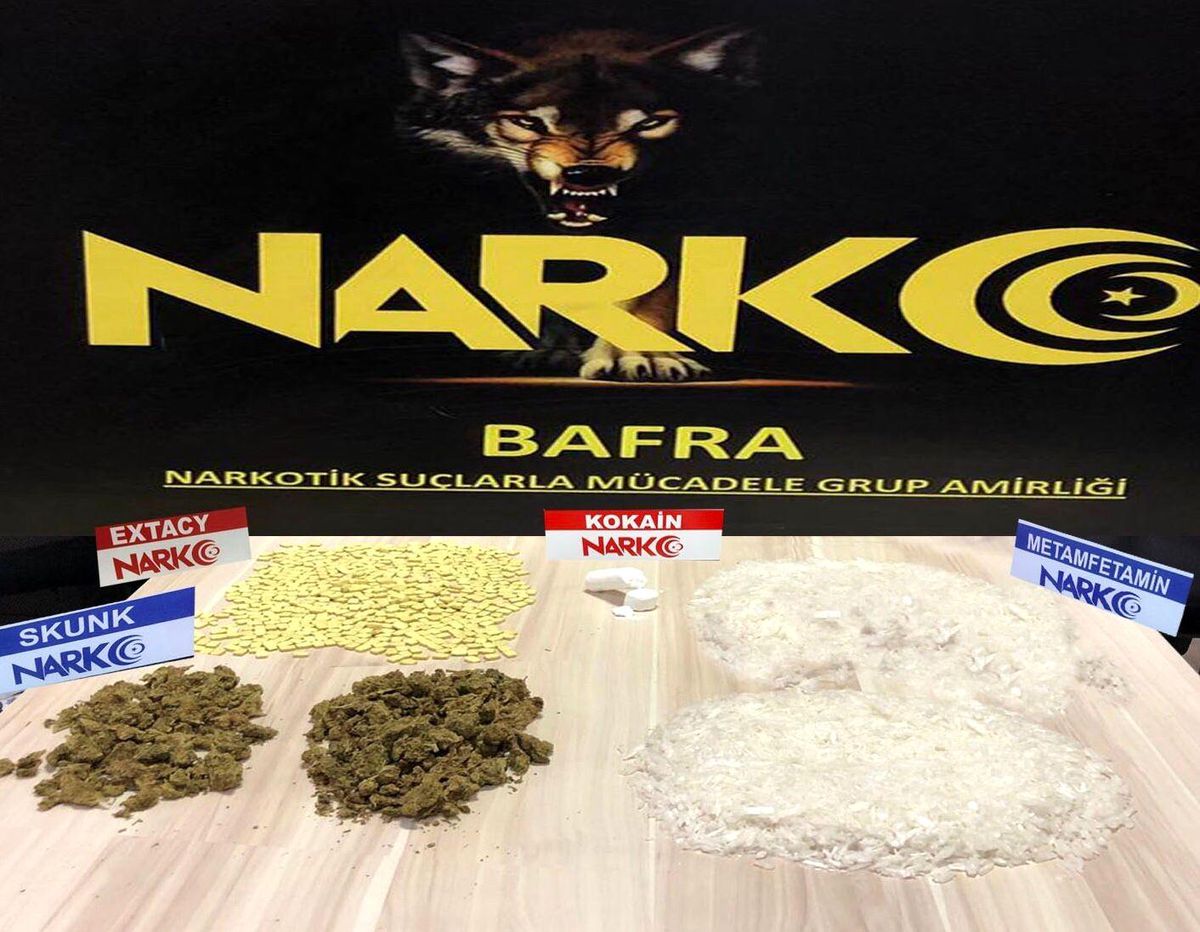 Bafra\'da çok miktarda uyuşturucu ele geçirildi, 2 kişi gözaltına alındı