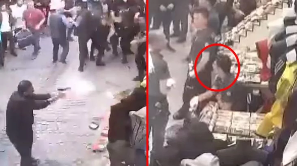 Beyazıt\'ta biri polis 7 kişinin yaralandığı çatışmanın yeni görüntüleri gün yüzüne çıktı! Direkt polise ateş edildi
