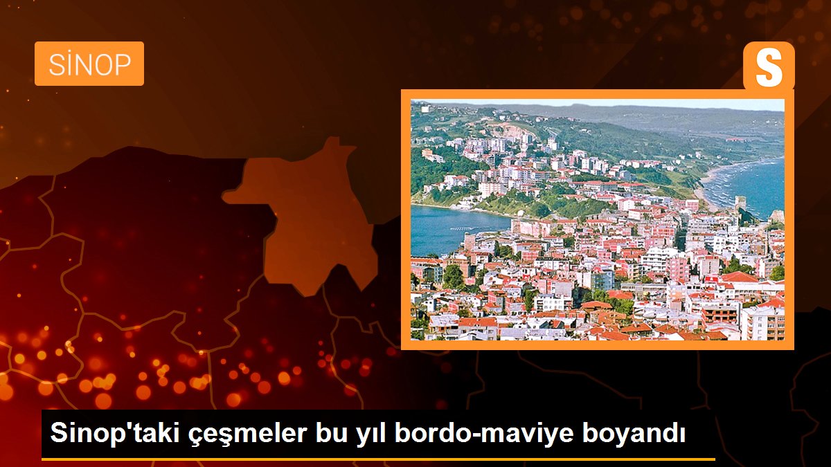 Sinop\'taki çeşmeler bu yıl bordo-maviye boyandı