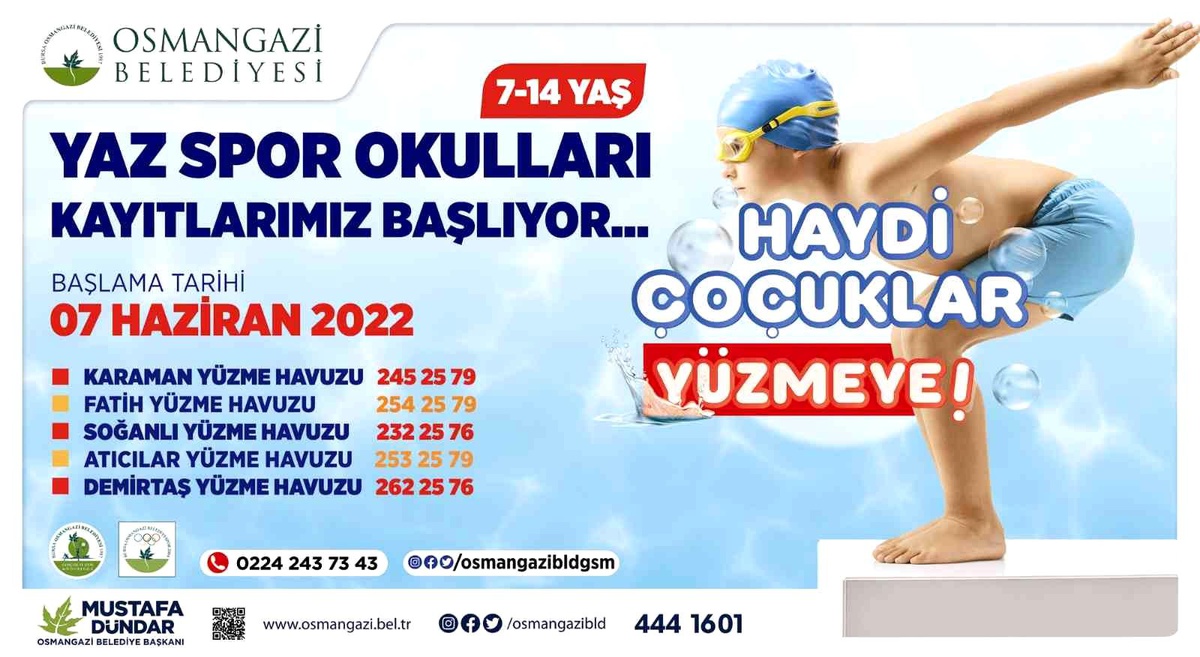 Osmangazi\'de havuzlar çocuklar ile renklenecek