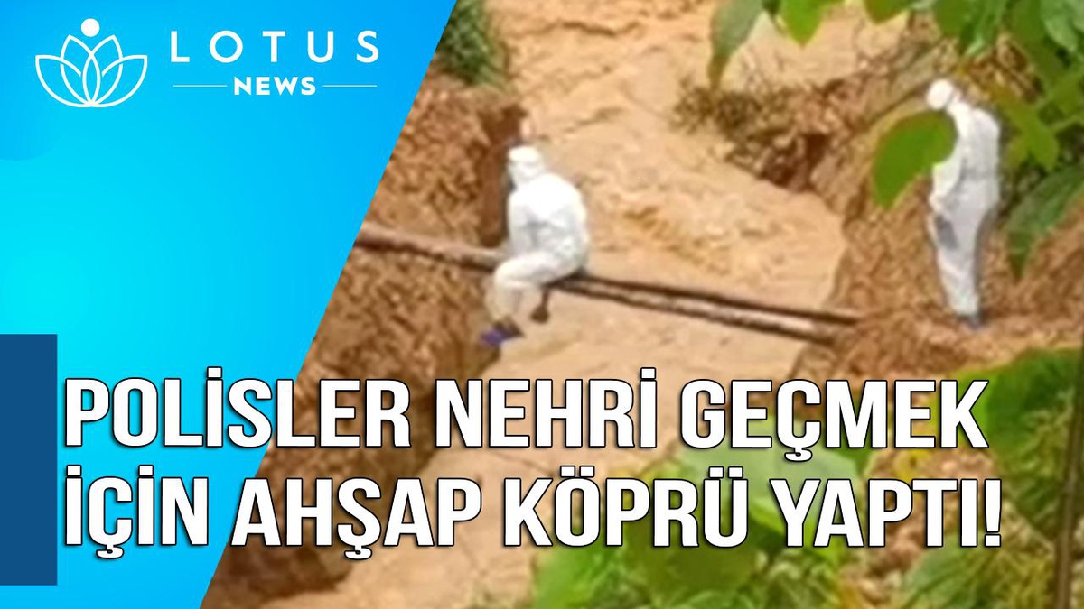 Video: Polisler Nehri Geçmek İçin "Ahşap Köprü" Yaptı