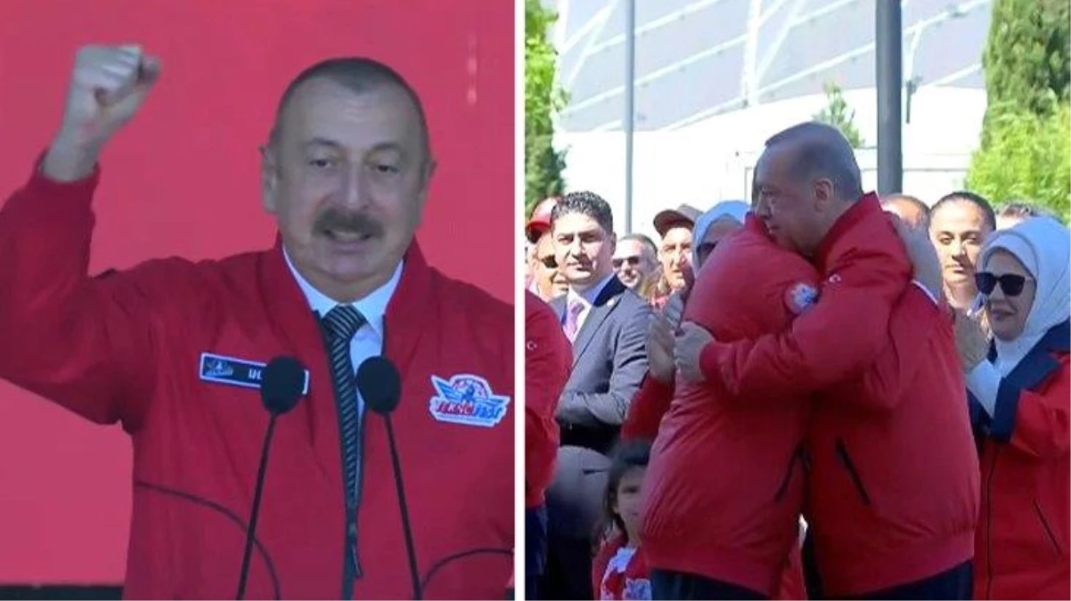 Azerbaycan\'da yapılan TEKNOFEST fuarında konuşan Aliyev\'in alandakileri coşturdu!
