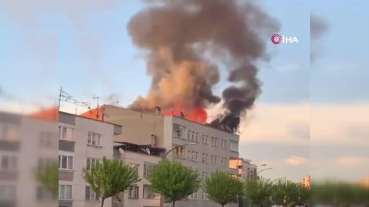 Trabzon\'da çatı yangını paniğe neden oldu