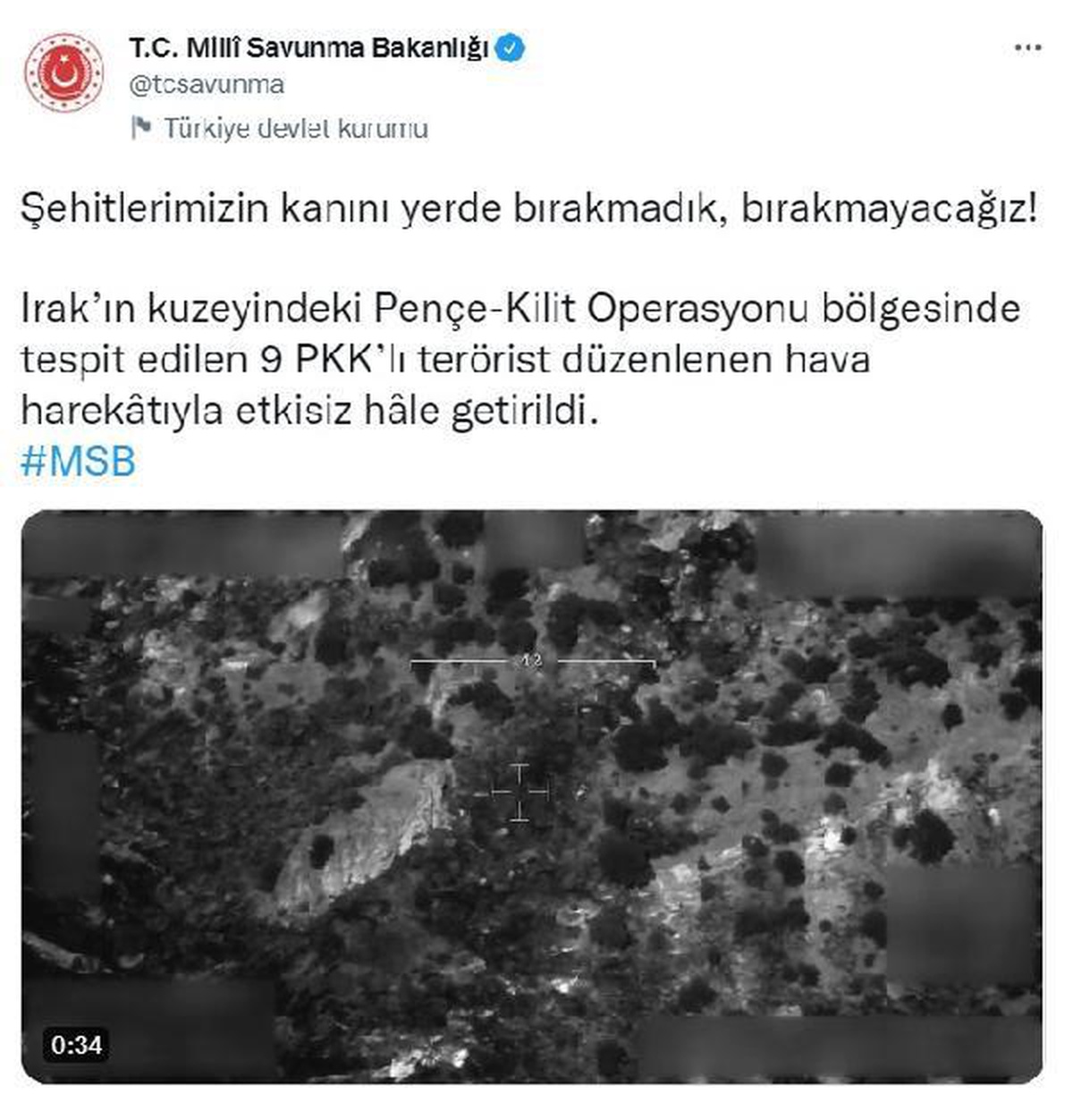 Kilit bölgesinde 9 terörist etkisiz hale getirildi