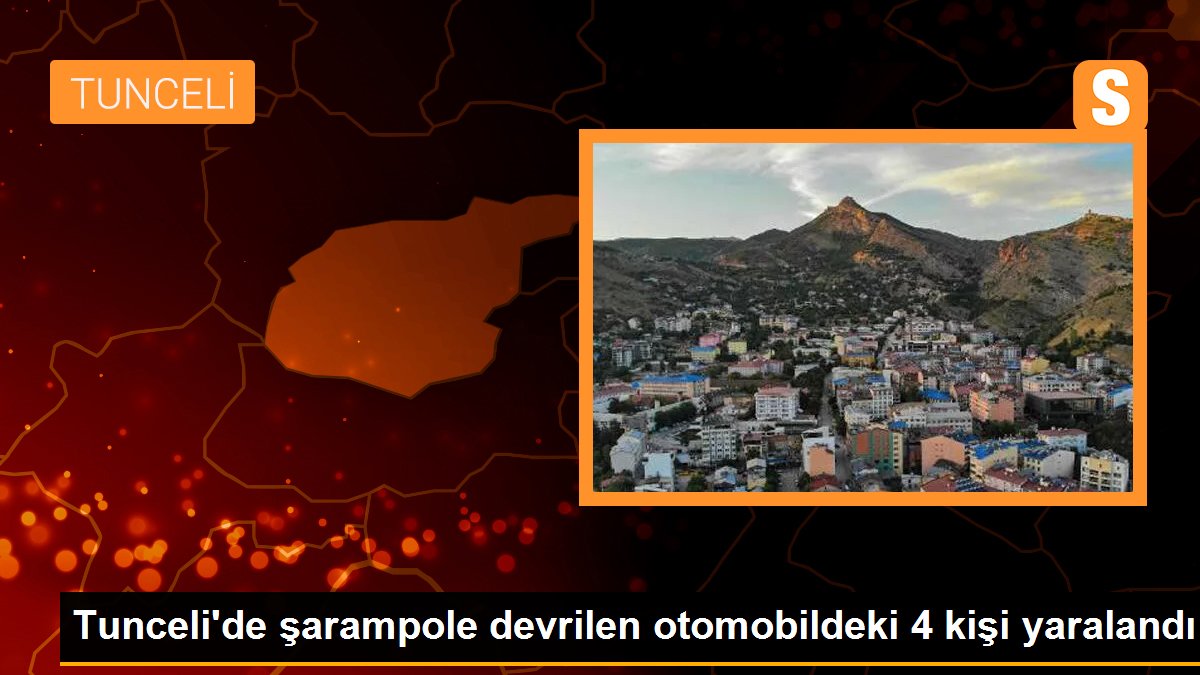 Tunceli\'de şarampole devrilen otomobildeki 4 kişi yaralandı