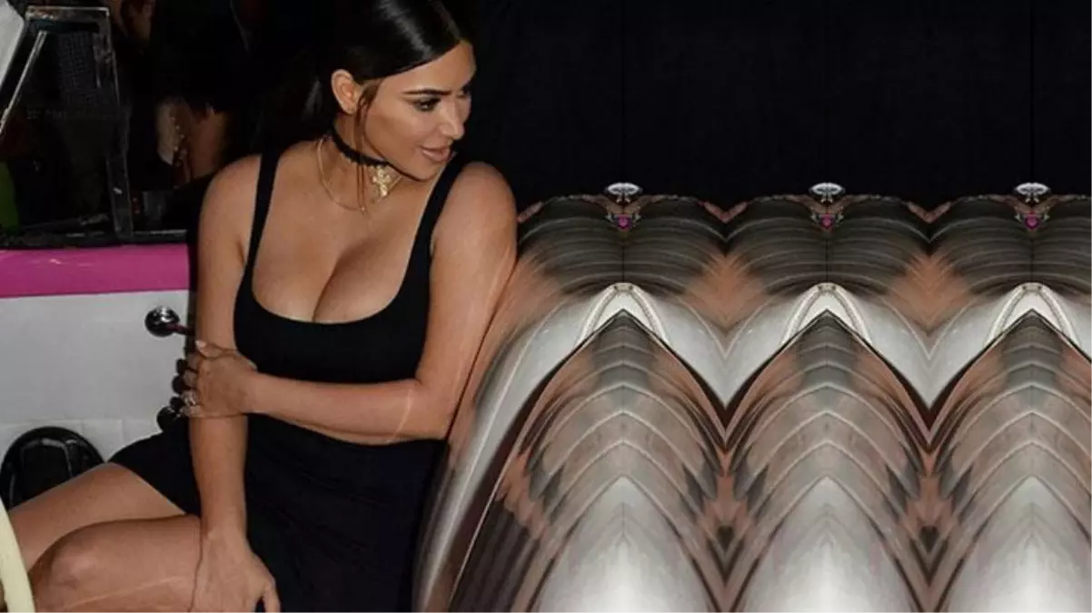Üzerinde sadece sütyen varken canlı yayın yapan Kim Kardashian'ın göğüs uçları açıldı!