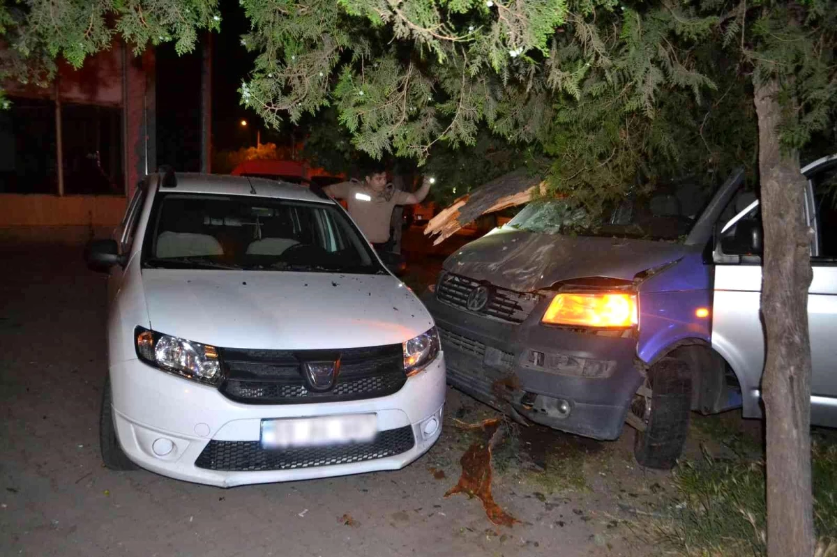 Alkollü sürücü polisten kaçarken ağaca çarptı