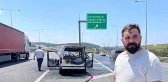 Aracı tamamen yanan sürücü sadece oğlunun karne hediyesi bisikletini kurtarabildi