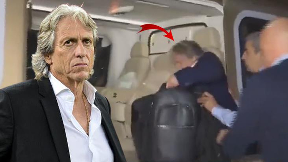 Fener\'in yeni teknik patronu Jesus gelir gelmez gündem oldu! Elindeki çantalarla helikoptere binerken az daha düşüyordu