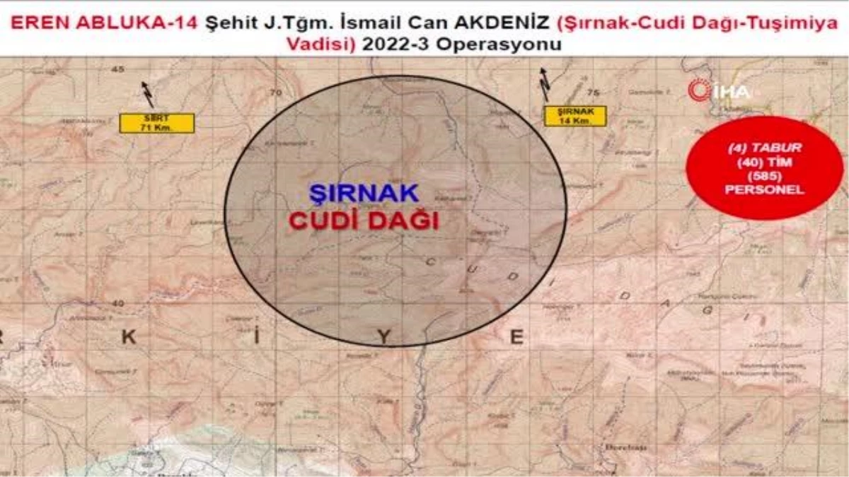 Şırnak\'ta "Eren Abluka-14 Şehit Jandarma Teğmen İsmail Can Akdeniz Operasyonu" başlatıldı