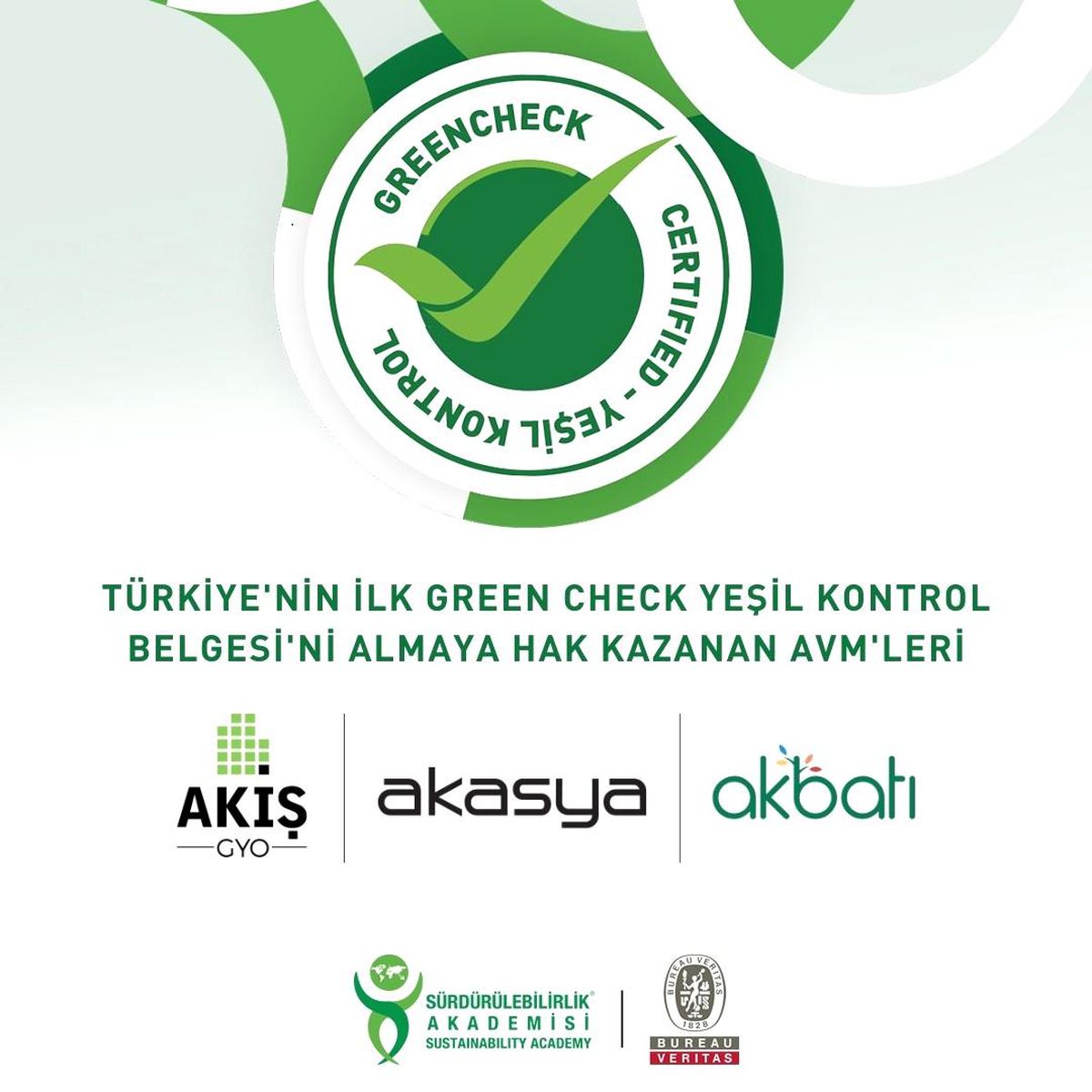 Akasya ve Akbatı, \'Green Check-Yeşil Kontrol Belgesi\' aldı