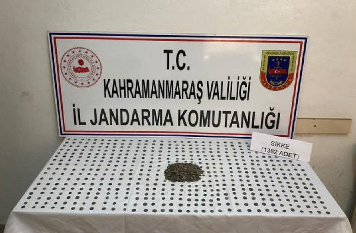 Kahramanmaraş\'ta 1382 adet sikke ele geçirildi; 1 gözaltı