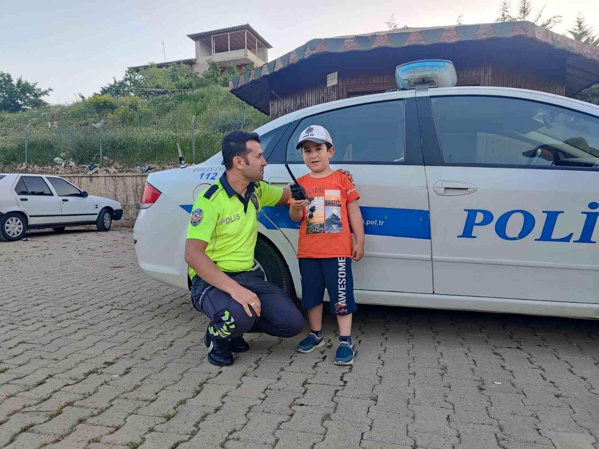 Minik Serdar Utku\'nun polislik hayali gerçek oldu