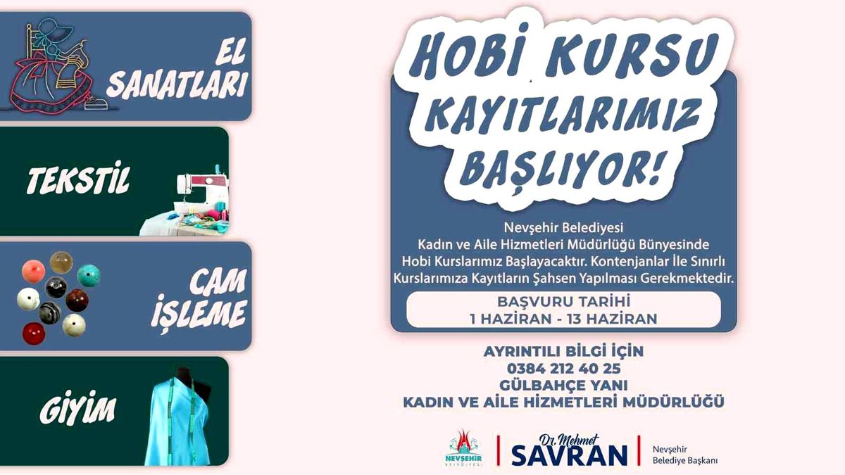 Nevşehir\'de \'Hobi Kursları\' kayıtları başladı