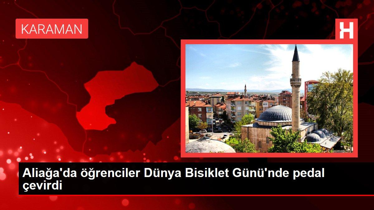 Aliağa'da öğrenciler Dünya Bisiklet Günü'nde pedal çevirdi