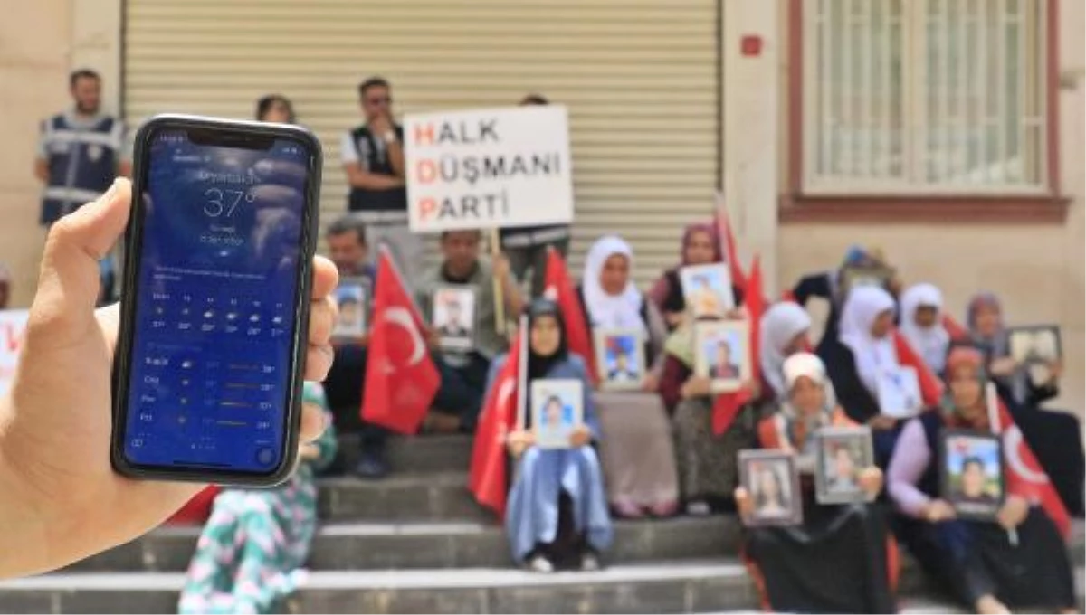 Diyarbakır\'da 37 derecede evlat nöbeti