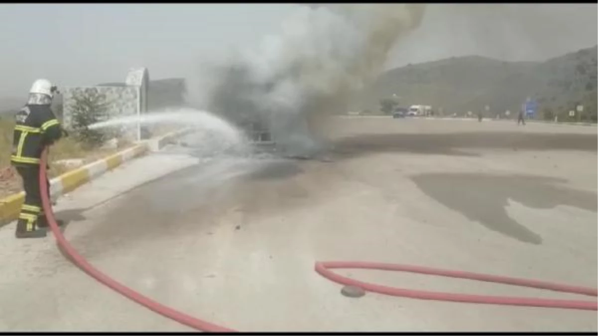 Kırıkkale\'de mazot yüklü tanker yandı