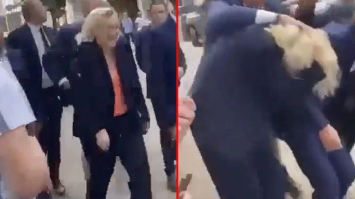 Az kalsın kafasına geliyordu! Aşırı sağcı Fransız lider Le Pen\'e yumurtalı saldırı