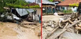 Burdur'da yarım saatlik şiddetli yağış sele neden oldu! Kahvehaneyi su bastı, 40 hayvan telef oldu