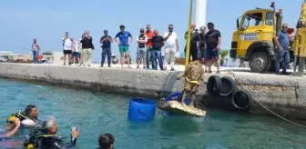 Side Sualtı Müzesi'ndeki kırık heykeller tamir için çıkarıldı